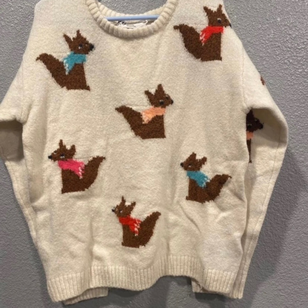 *new* H&M girl rainbow fox sweater